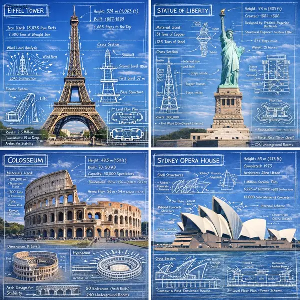 Create an infographic image of [LANDMARK], combining a real photograph of the… — Nano Banana Pro prompt by @TechieBySA