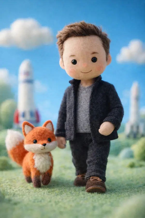 A handcrafted felt miniature illustration of [Celebrity] reimagined as a soft… — GPT Image 1 prompt by @Sheldon056
