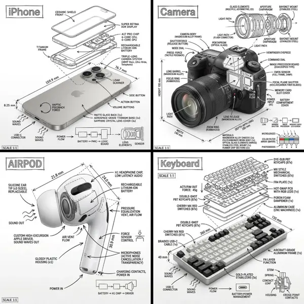 Create an infographic image of [OBJECT], combining a realistic photograph or… — Nano Banana Pro prompt by @TechieBySA