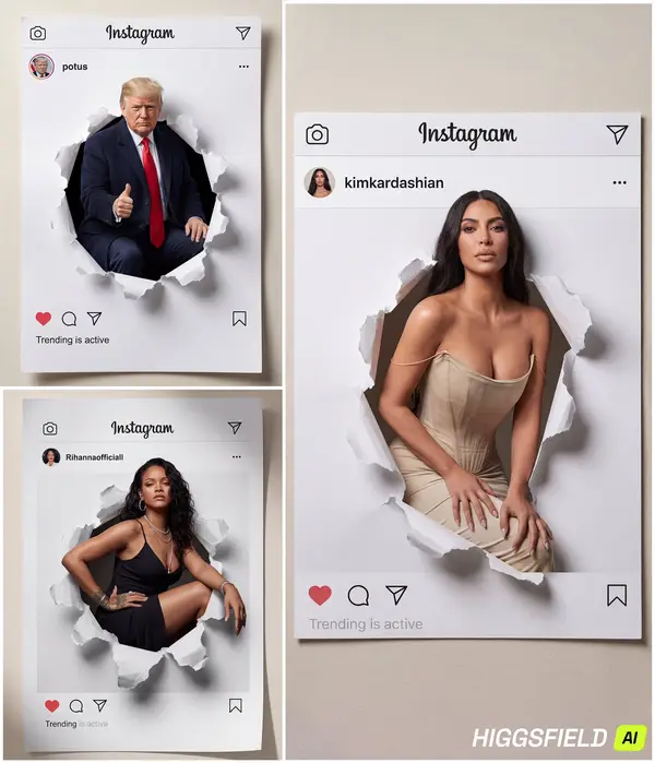 Hyper-realistic photorealistic image of a physical printed Instagram profile… — Nano Banana Pro prompt by @Samann_ai