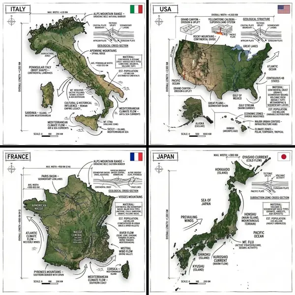 Create an infographic image of [COUNTRY], combining a realistic photograph or… — Nano Banana Pro prompt by @TechieBySA