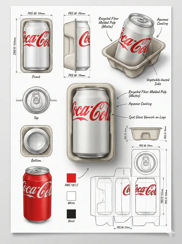 Using the attached image, create a professional industrial packaging design… — Nano Banana Pro prompt by @Strength04_X