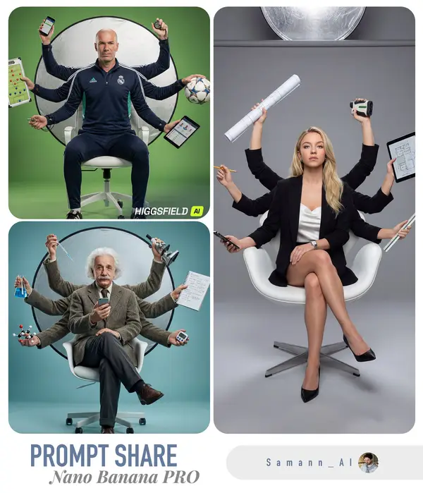 **[USER_PHOTO]** **[PROFESSION]** Create a hyper-real, studio portrait using… — Nano Banana Pro prompt by @Samann_ai
