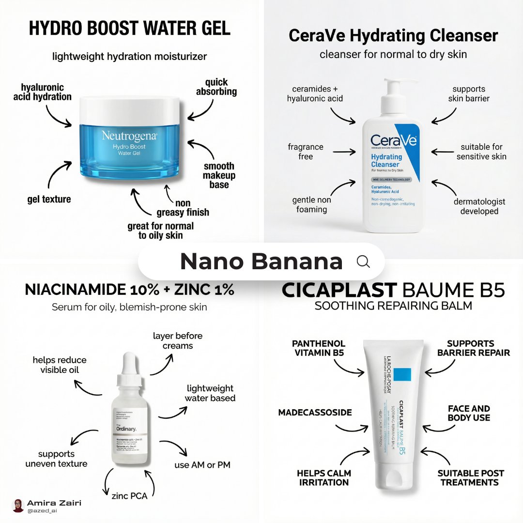 [product], clean skincare infographic poster, centered product packshot on pure… — AI-generated image by @azed_ai using Nano Banana Pro