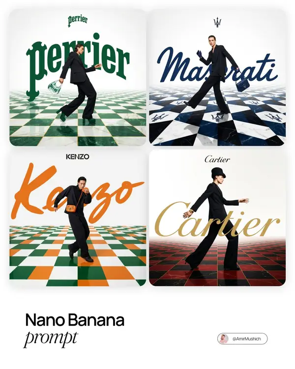 Nano Banana smart prompt: Editorial fashion campaign Prompt 👇 @TechieBySA are… — Nano Banana Pro prompt by @AmirMushich