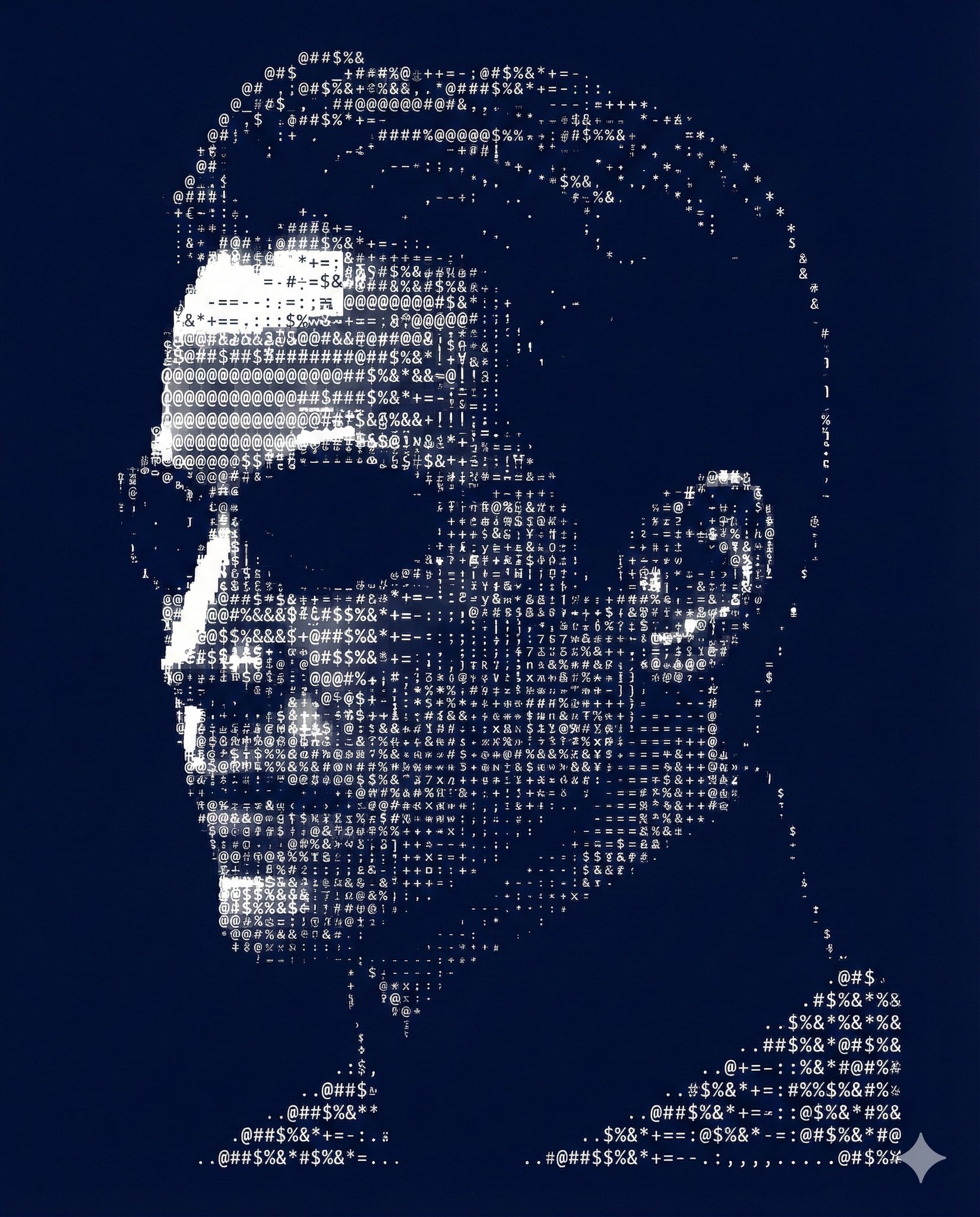 Create a typographic ASCII art portrait using the uploaded photo of a person as… — AI-generated image by @kaanakz using Nano Banana Pro