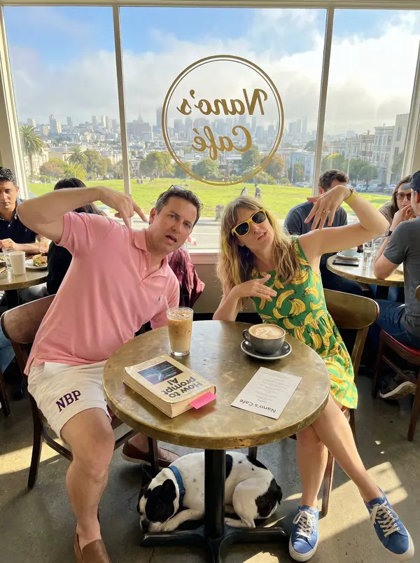 a photo of a man and woman at a cafe in San Francisco, they are sat by the… — AI Model prompt by @NanoBanana