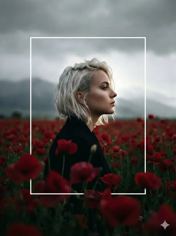 A cinematic, high-contrast profile portrait of a woman with short,… — Nano Banana Pro prompt by @rovvmut_