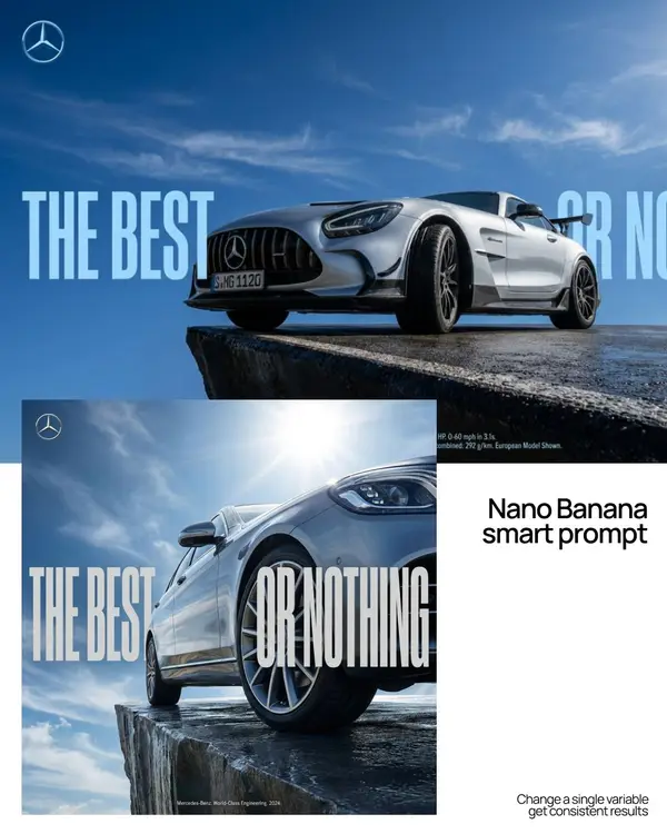 Nano Banana smart prompt: Typographic ad / poster design Works with: -… — Nano Banana prompt by @AmirMushich