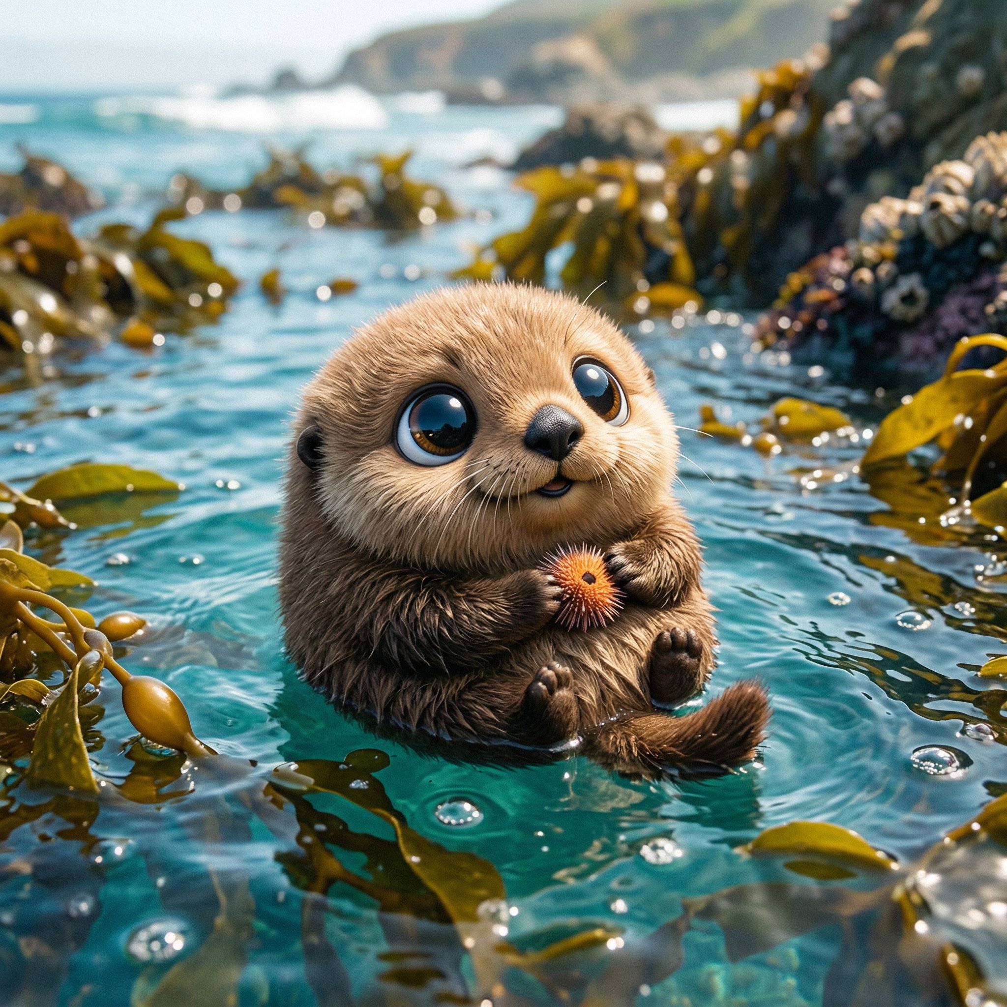 Make a photo of a cute ball-shaped version of a [animal], with big adorable… — AI-generated image by @NanoBanana using Nano Banana 2