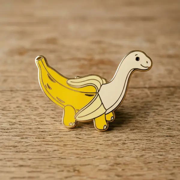 Turn just the subject into a gold enamel pin. It's a minimal photo of the pin… — Nano Banana 2 prompt by @NanoBanana