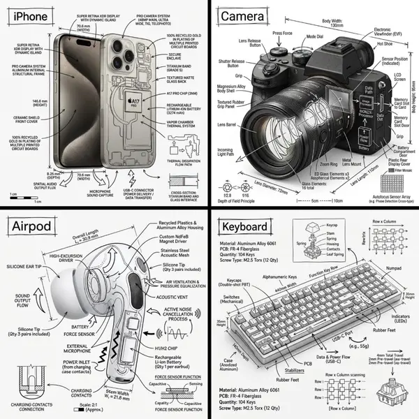 Create an infographic image of [OBJECT], combining a realistic photograph or… — Nano Banana 2 prompt by @TechieBySA