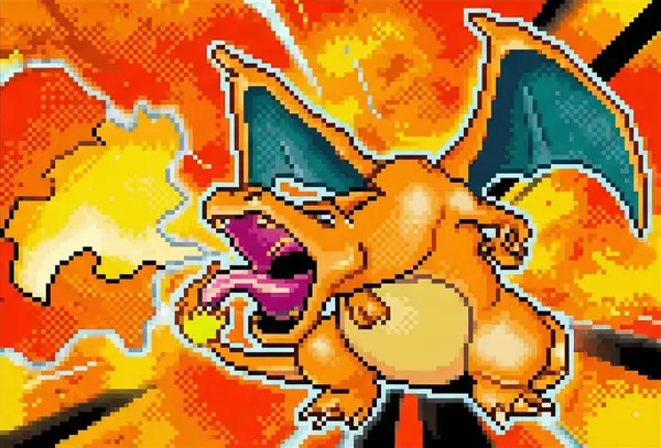 isolate and convert the [pokemon] art in to dithered pixel art style, keep the… — Nano Banana 2 prompt by @ProperPrompter