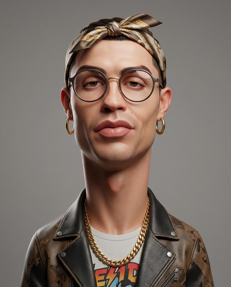 Create an exaggerated stylized 3D caricature character portrait with strong… — AI-generated image by @Naiknelofar788 using Nano Banana 2