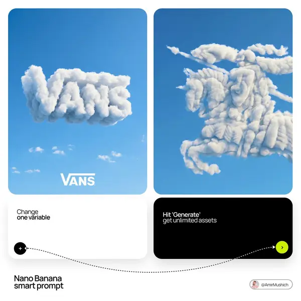 Goal: Generate a single, minimalist, and surreal image where a cloud is shaped… — Nano Banana Pro prompt by @AmirMushich