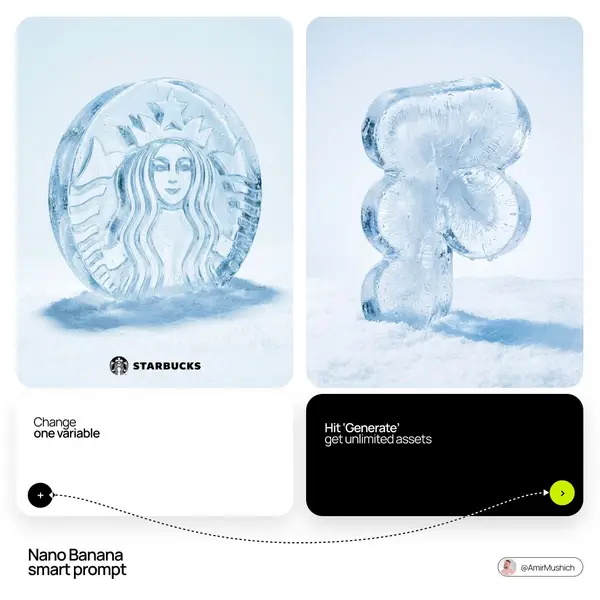 Goal: Generate a hyper-realistic studio photograph where the stylized logo icon… — Nano Banana 2 prompt by @AmirMushich