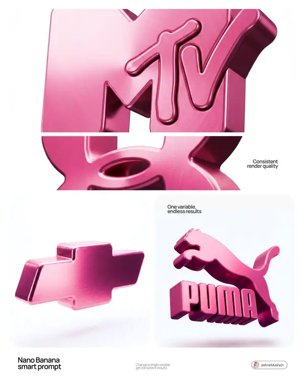 [BRAND NAME]. Act as a 3D Product Visualization Artist. PHASE 1: LOGO TO 3D… — Nano Banana 2 prompt by @AmirMushich