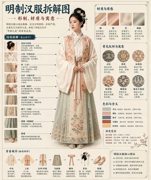 请根据【主题】自动生成一张“博物馆图鉴式中文拆解信息图”。 要求整张图兼具真实写实主视觉、结构拆解、中文标注、材质说明、纹样寓意、色彩含义和核心特征总结。你需要… — GPT Image 2 prompt by @MrLarus
