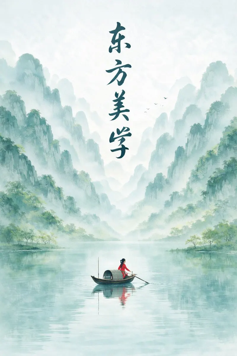 [中文] 新中式水墨山水海报，竖版9:16构图，东方极简美学风格， 大面积留白，整体色调为春日清晨氛围（青绿色、雾蓝、淡灰、浅墨），低饱和、清透柔和，高级质感。… — GPT Image 2 prompt by @liyue_ai
