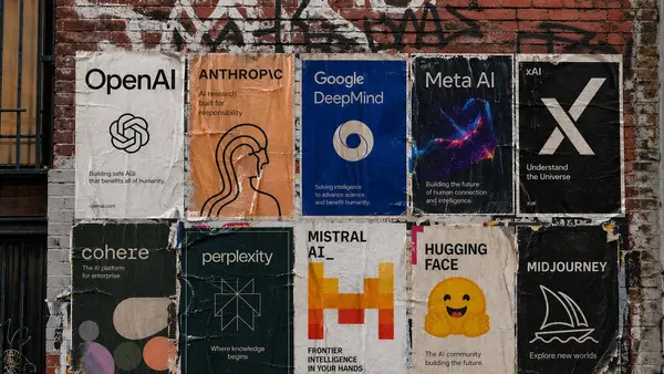 Make a wheatpaste poster setup on a brick wall in sf featuring posters from… — GPT Image 2 prompt by @venturetwins