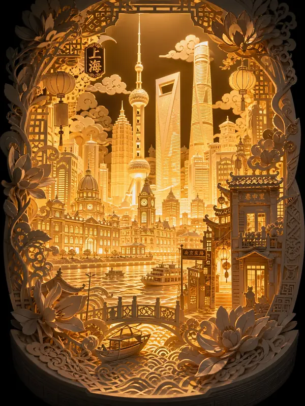 A hyper-detailed 3D layered paper cutting art diorama of [CITY_NAME]. The… — GPT Image 2 prompt by @0x00_Krypt