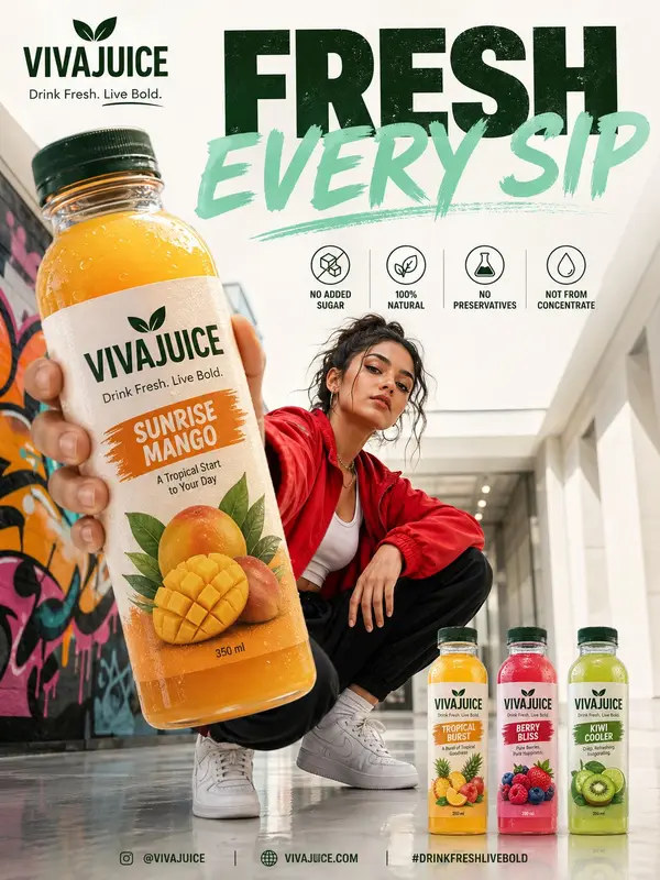 Create a premium modern beverage advertisement poster in a vertical 3:4 format… — GPT Image 2 prompt by @AIwithSarah_