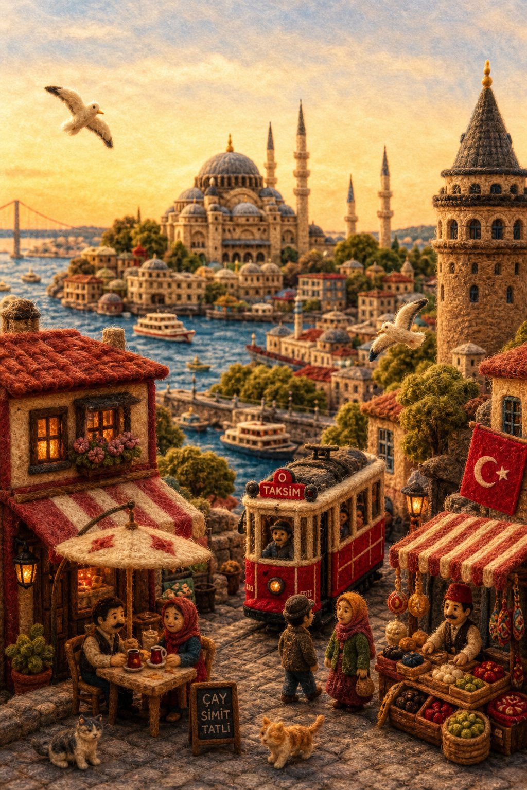 Country: [INSERT COUNTRY NAME] A miniature felt diorama made of fluffy yarn,… — AI-generated image by @volkan_iras using GPT Image 2