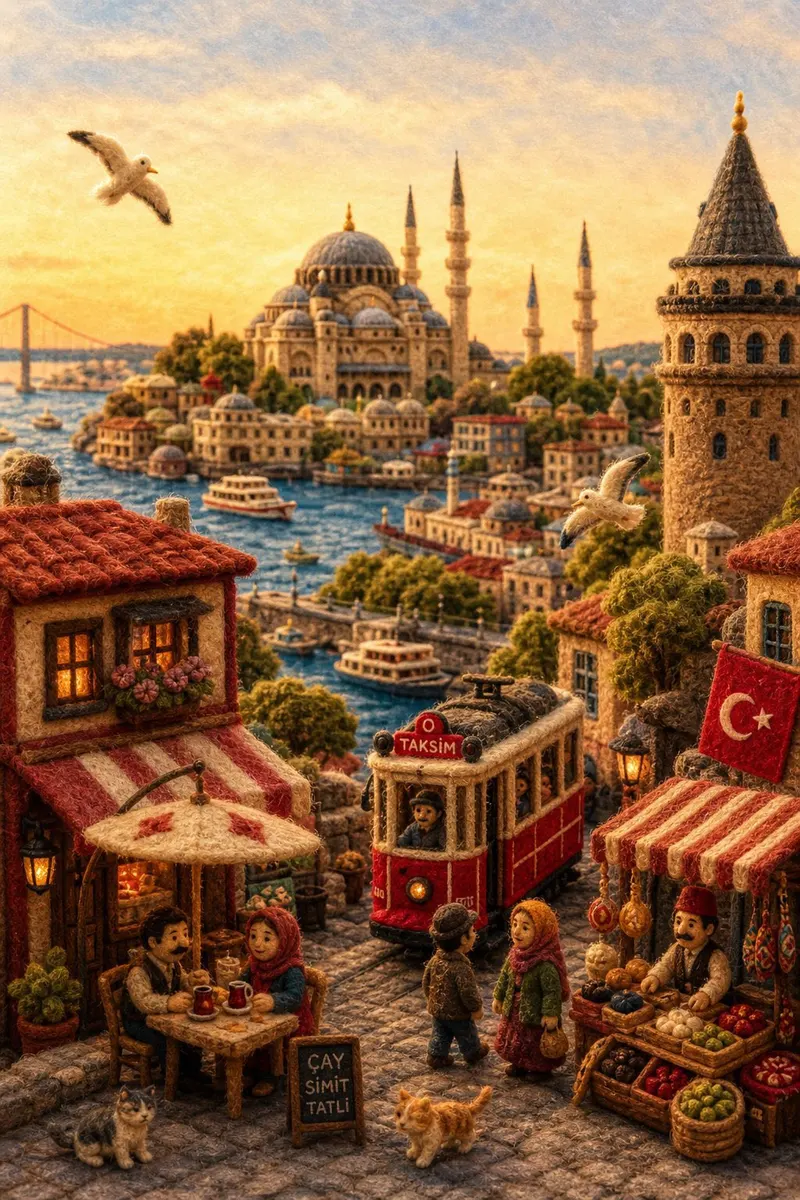 Country: [INSERT COUNTRY NAME] A miniature felt diorama made of fluffy yarn,… — GPT Image 2 prompt by @volkan_iras