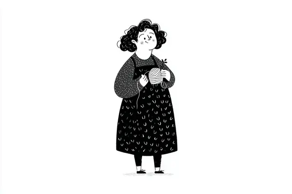 A simple black-and-white illustration of a [subject] in [outfit], [doing… — Nano Banana Pro prompt by @azed_ai