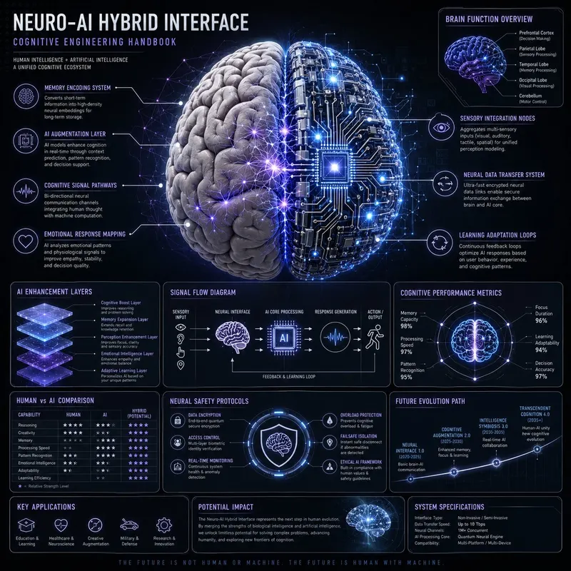 Create a premium square “neuro-AI hybrid system infographic” designed as a… — GPT Image 2 prompt by @YaZoraiz