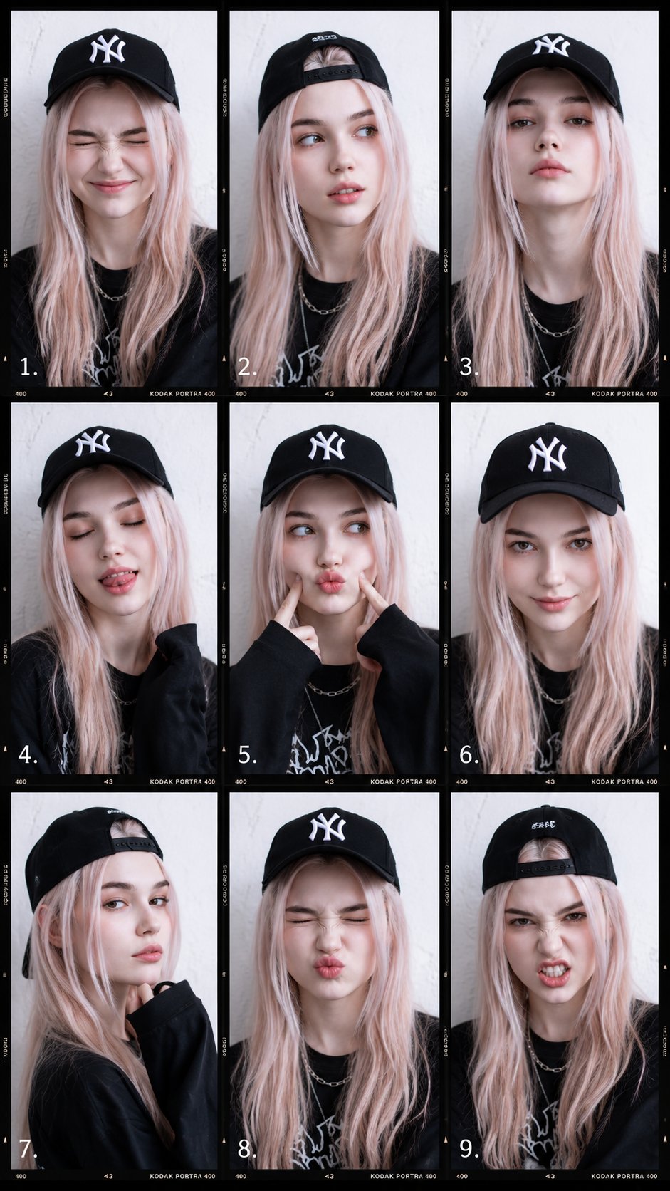 Edit this photo and don't change the face, portrait 9:16. A 9-frame fashion… — AI-generated image by @saniaspeaks_ using GPT Image 2