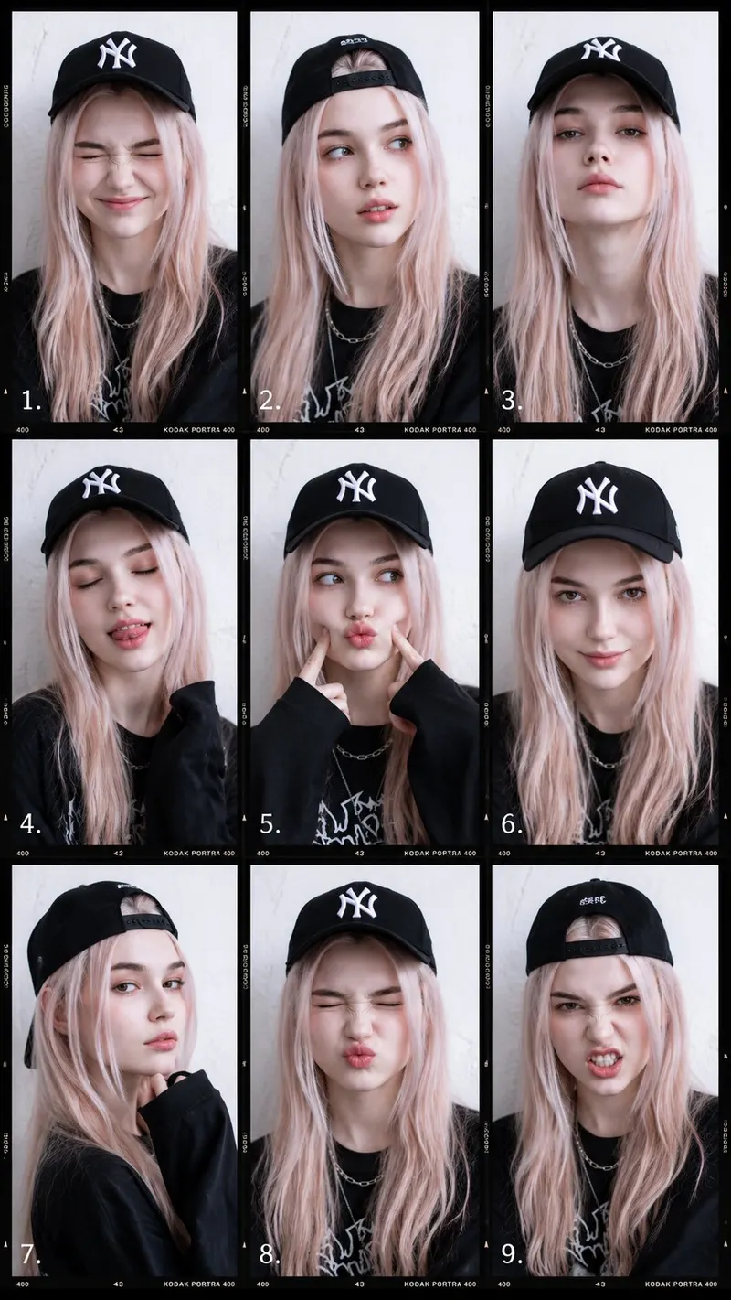 Edit this photo and don't change the face, portrait 9:16. A 9-frame fashion… — GPT Image 2 prompt by @saniaspeaks_
