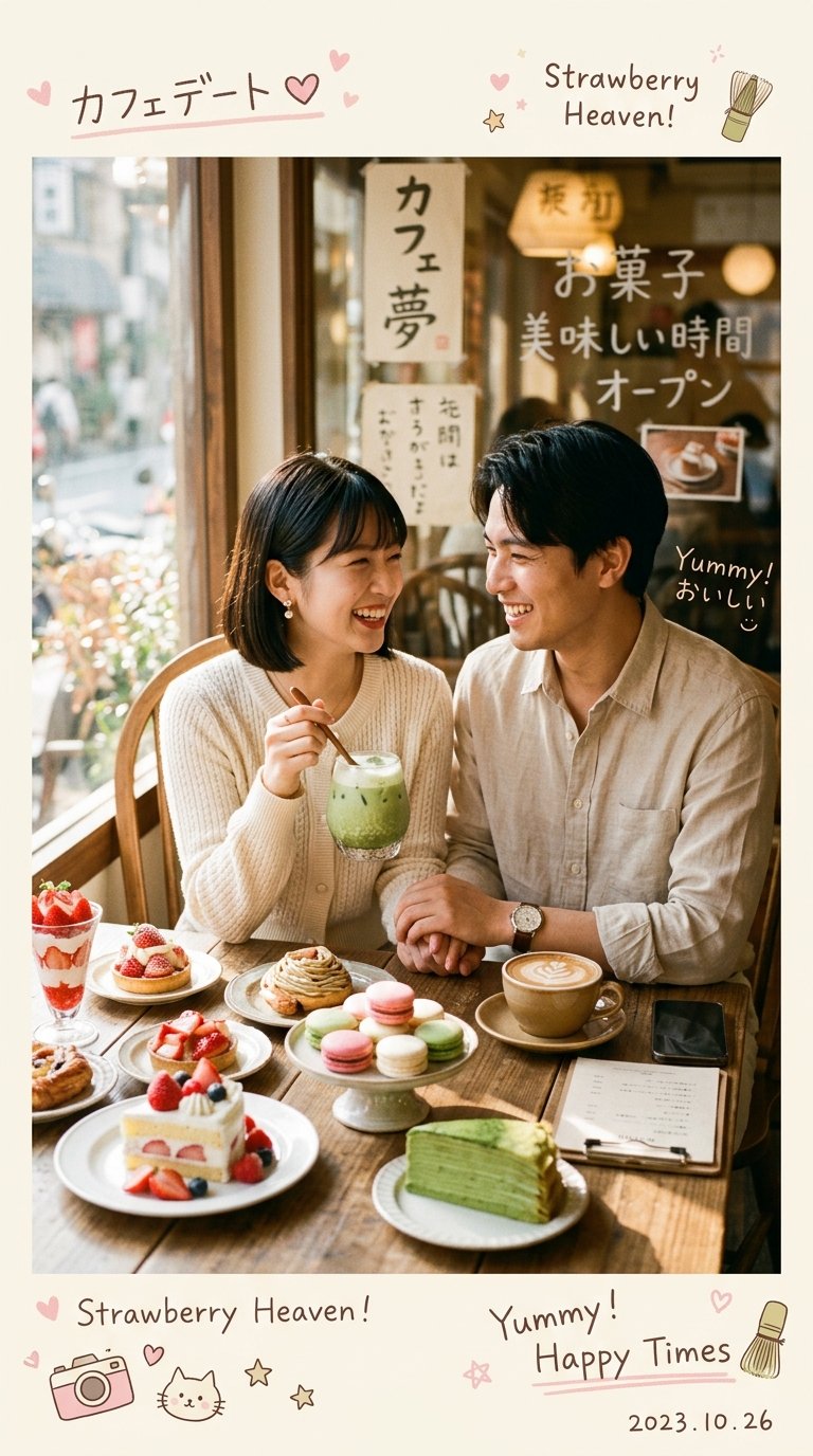 Ultra-realistic cozy Japanese-Korean café photography featuring a cute young… — AI-generated image by @sha_zdiii using GPT Image 2