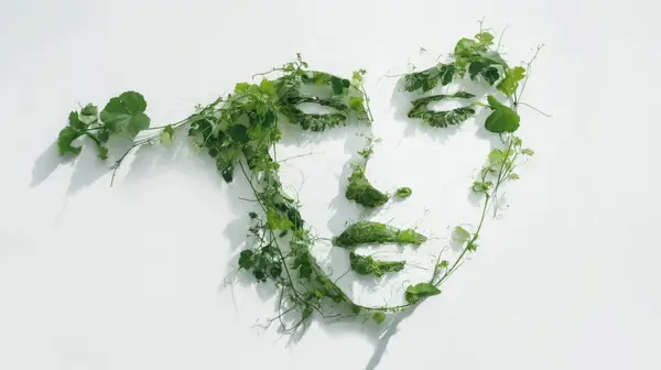 Create a minimalist image on a clean white background featuring green… — Midjourney prompt by @umesh_ai