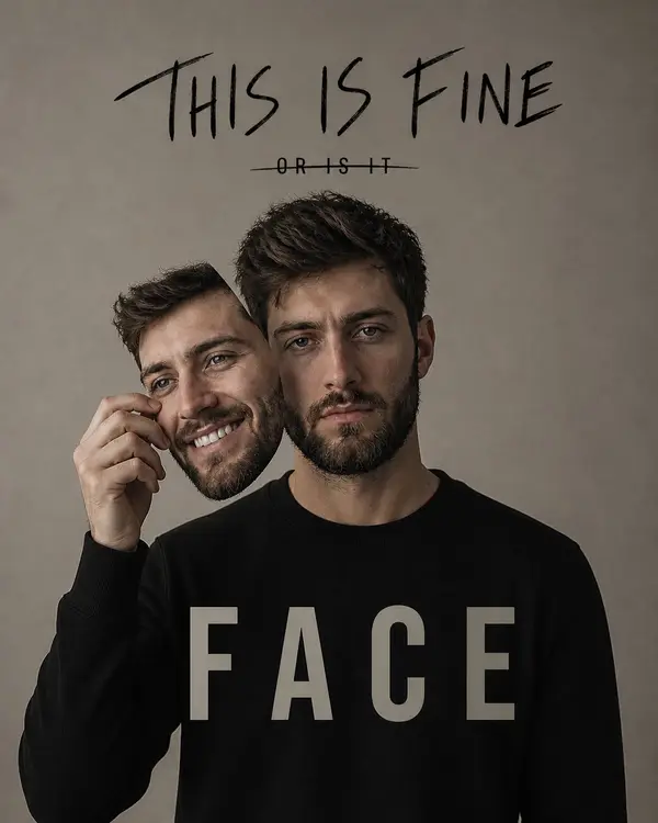 Hyper-realistic studio portrait of a young man holding his own face like a mask… — GPT Image 2 prompt by @Sheldon056