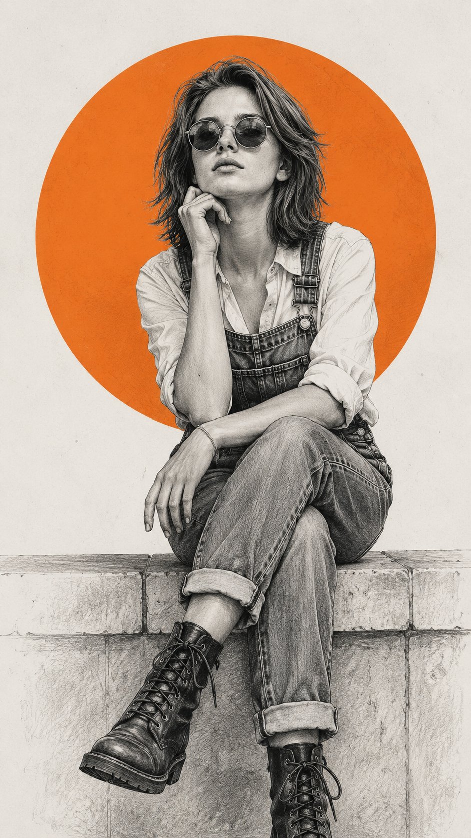 A high-detail digital illustration of a stylish woman sitting gracefully on a… — AI-generated image by @harboriis using GPT Image 2