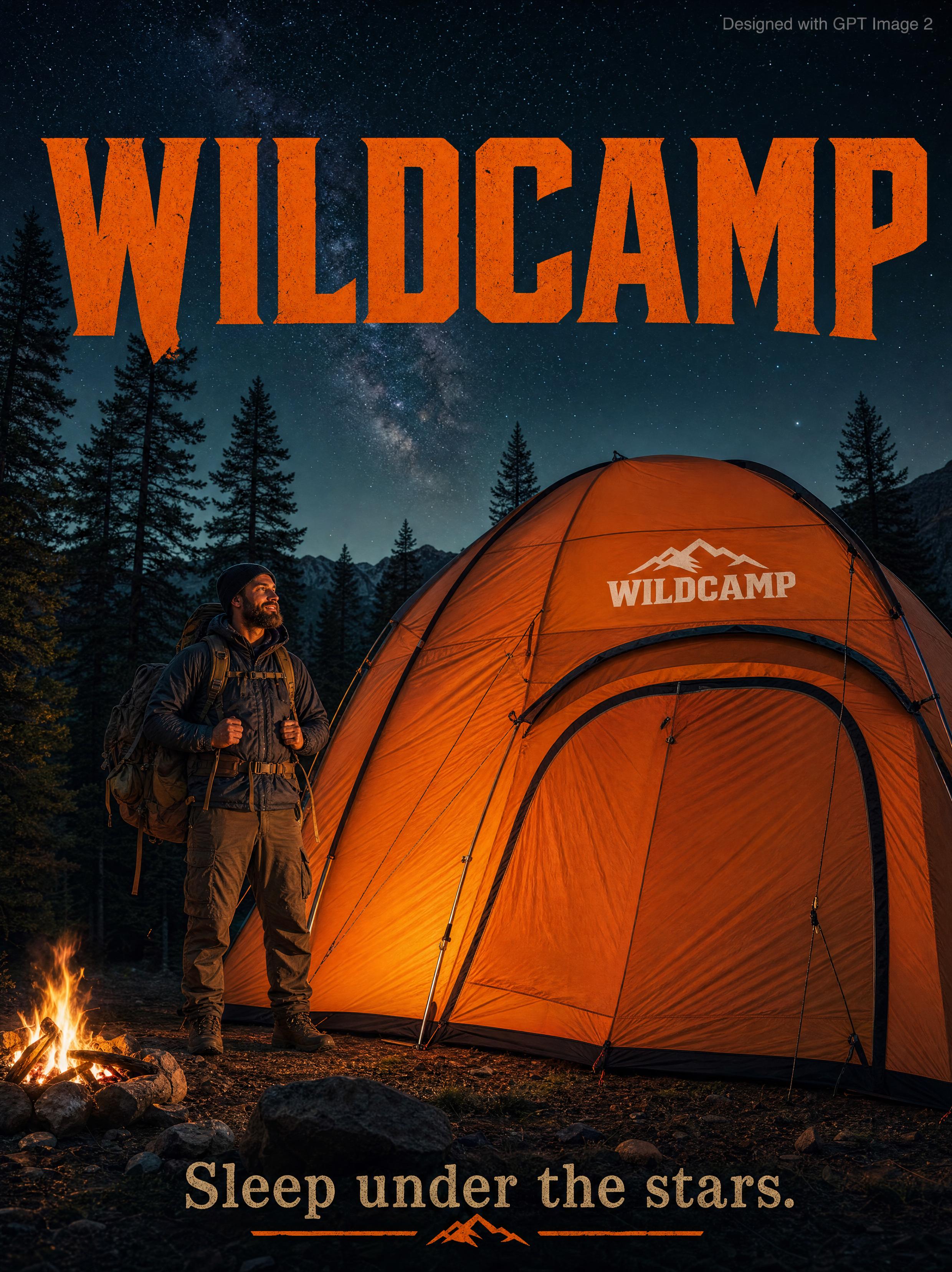 An outdoor adventure advertisement poster featuring a rugged bearded man in… — AI-generated image by @Strength04_X using GPT Image 2