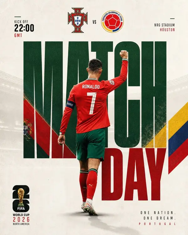 Ultra-realistic football match day poster design, Cristiano Ronaldo seen from… — GPT Image 2 prompt by @Sairah_0