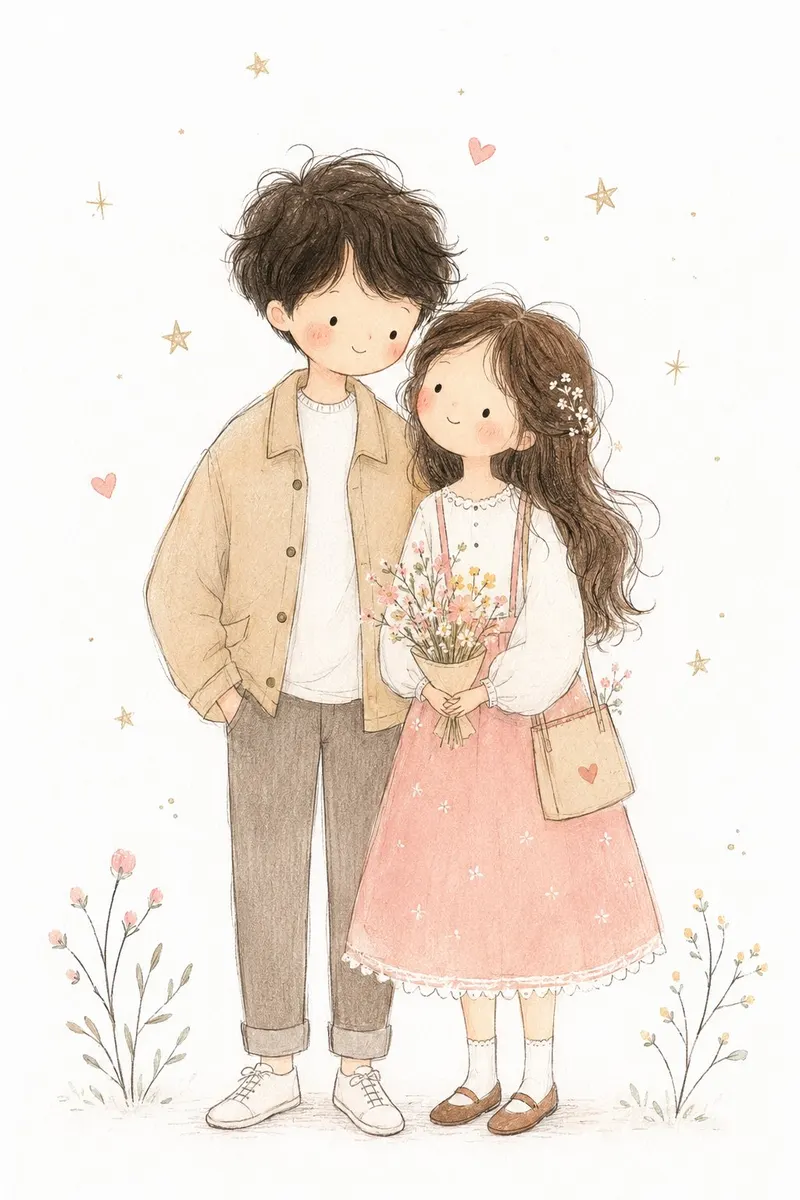 Transform the photo into a delicate minimalist hand-drawn children’s… — GPT Image 2 prompt by @MissDelulu9