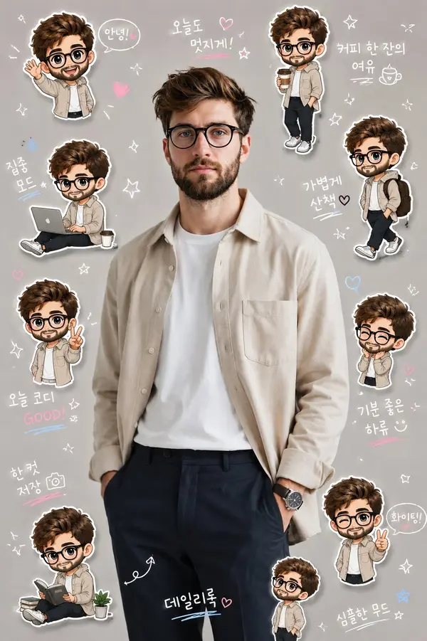 Create a high-quality "chibi sticker diary portrait" based on the uploaded… — GPT Image 2 prompt by @Sheldon056