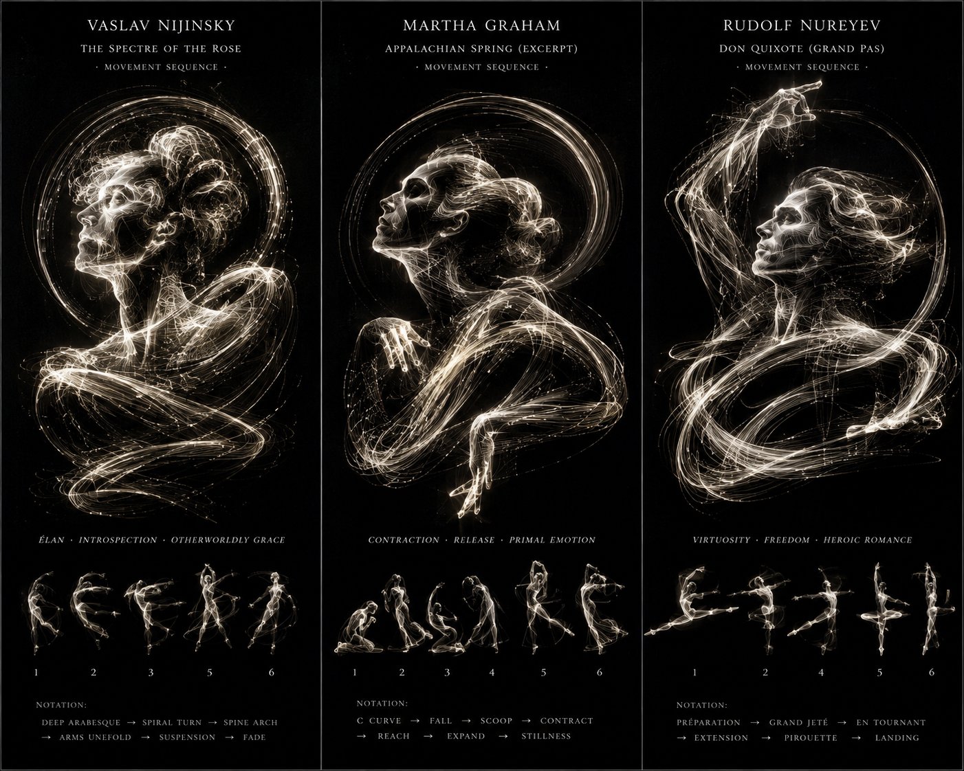 <instructions> input = 3 legendary dancer/choreographer input = ai inferred… — AI-generated image by @Gdgtify using GPT Image 2
