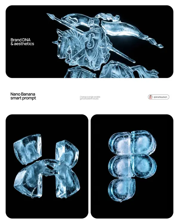 Act as a Macro Studio Photographer and CGI Artist creating a hero product image… — Nano Banana prompt by @AmirMushich