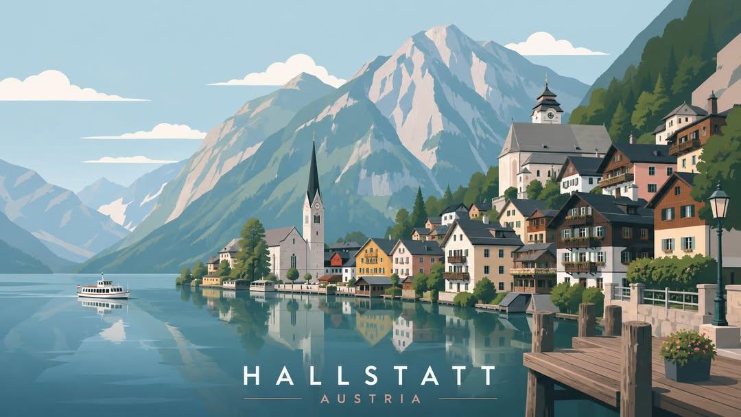 Minimalist flat travel poster illustration series of iconic destinations around… — AI-generated image by @Taaruk_ using GPT Image 2
