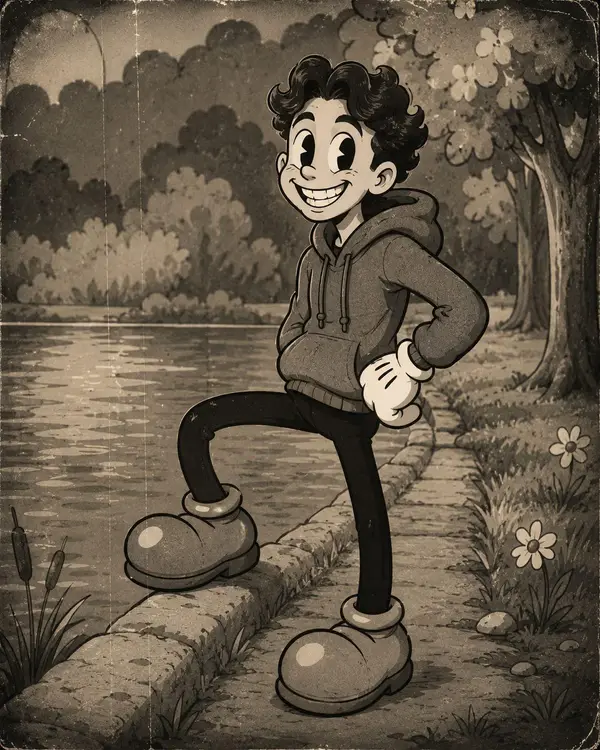 Transforma a pessoa da foto num personagem cartoon vintage dos anos 1930–1940,… — GPT Image 2 prompt by @oggii_0