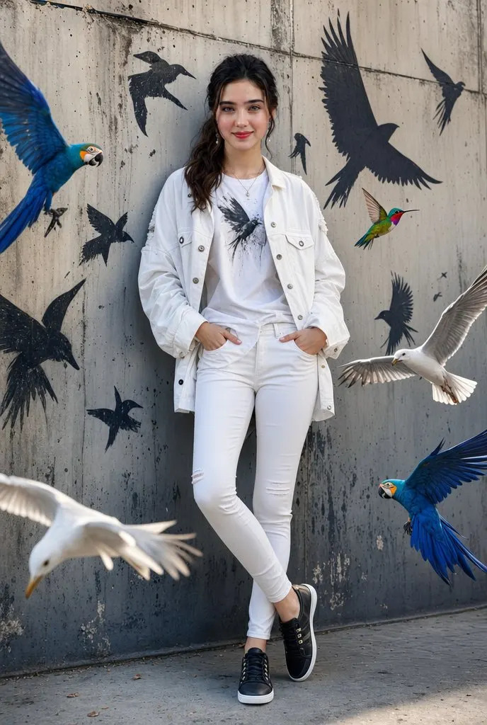 A stylish cinematic portrait of a confident young woman leaning casually… — GPT Image 2 prompt by @HaniaAi12
