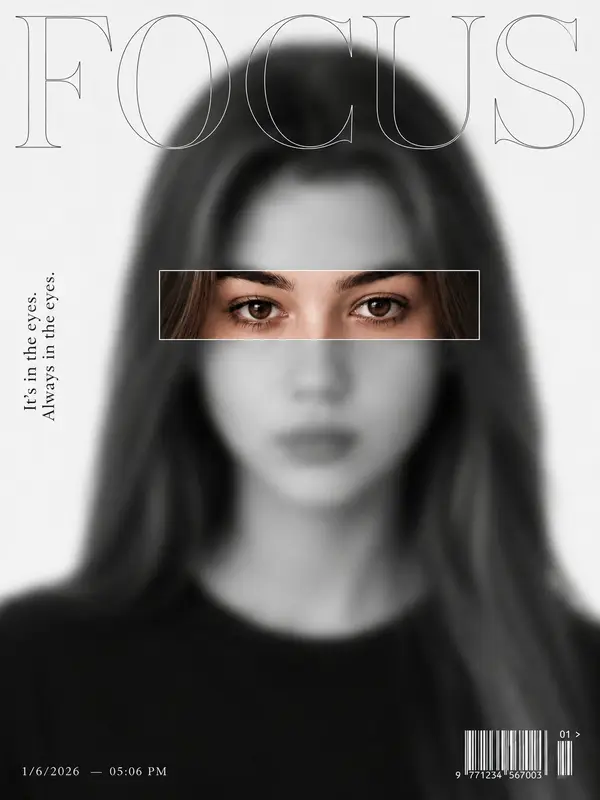 Editorial magazine cover portrait, ultra-minimalist fashion editorial design,… — GPT Image 2 prompt by @saniaspeaks_