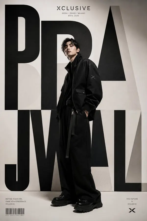 A world-class luxury fashion editorial poster for XCLUSIVE, inspired by… — GPT Image 2 prompt by @Ozayrr_irl