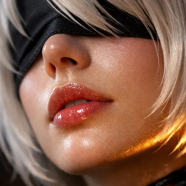 2B, facies in proximo, elegantia mechanica et desiderium tacitum; capilli albi… — GPT Image 2 prompt by @livybabie