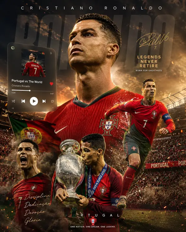 Create an ultra-realistic 8K football legend wallpaper in a premium Spotify ×… — GPT Image 2 prompt by @Goodmanprotocol