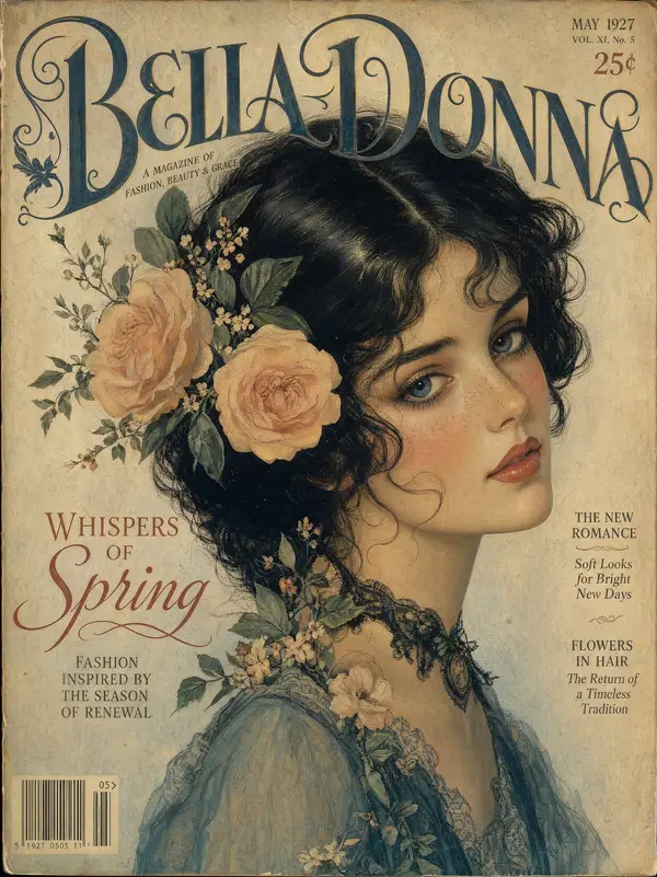 Vintage gouache fashion magazine cover illustration featuring a close-up… — GPT Image 2 prompt by @Goodmanprotocol